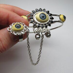 "Bracelet Good Luck Eye Ring & Bracelet 1998's"